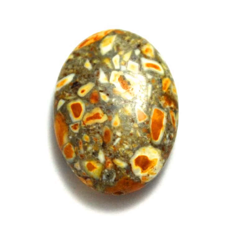 Gul Magnesit Oval Spräcklig 25x18mm 1st