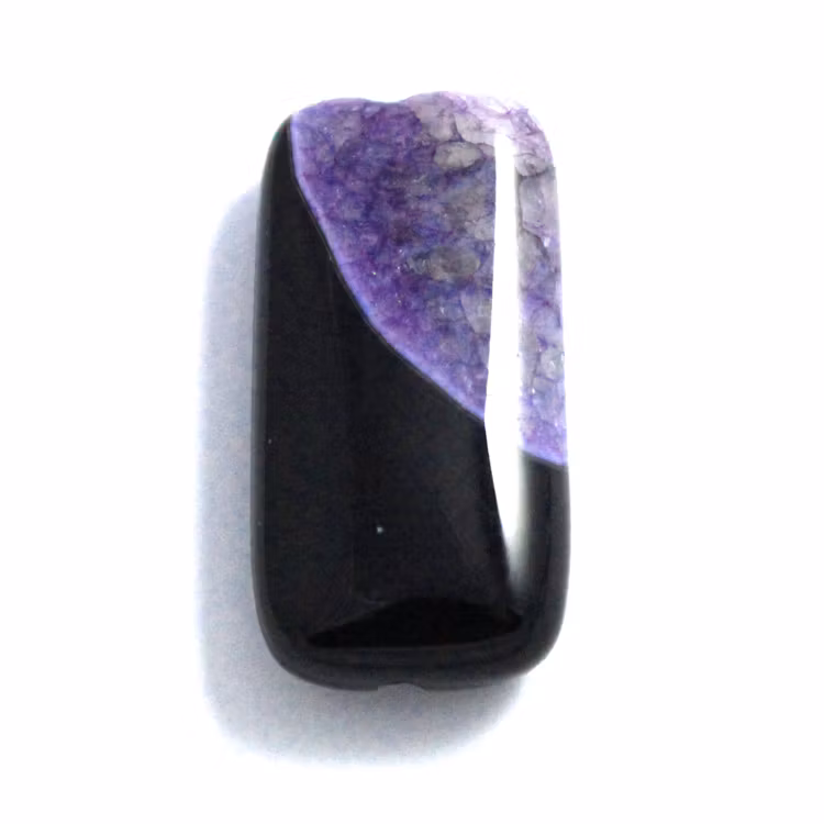 Lila/Svart Agat 40x20mm 1st