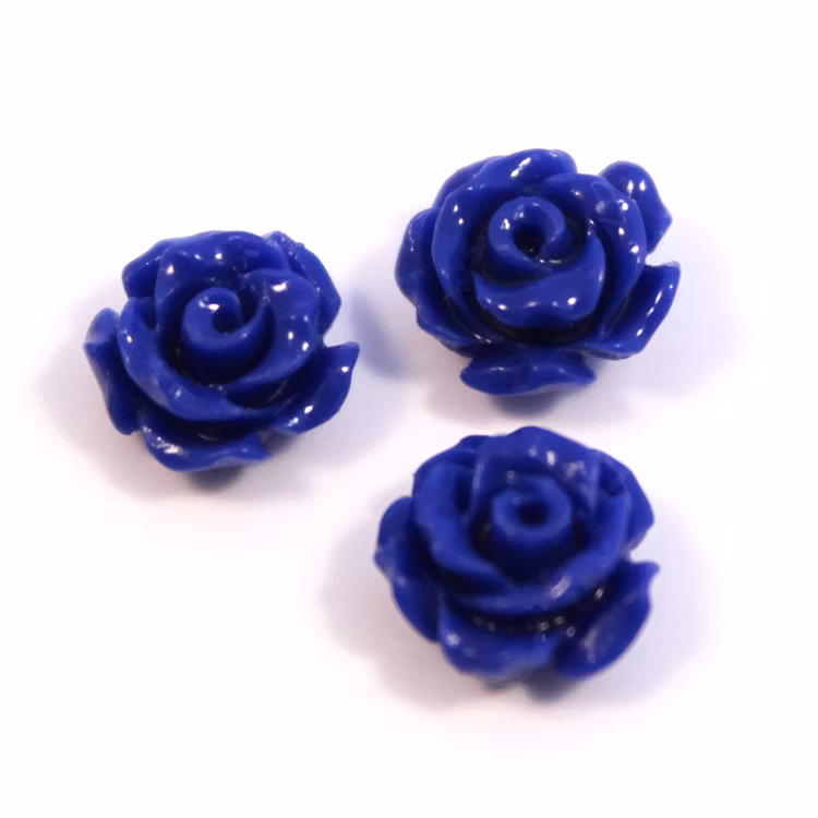 Mörkblå Korall Syntet Rosor 8mm 3st