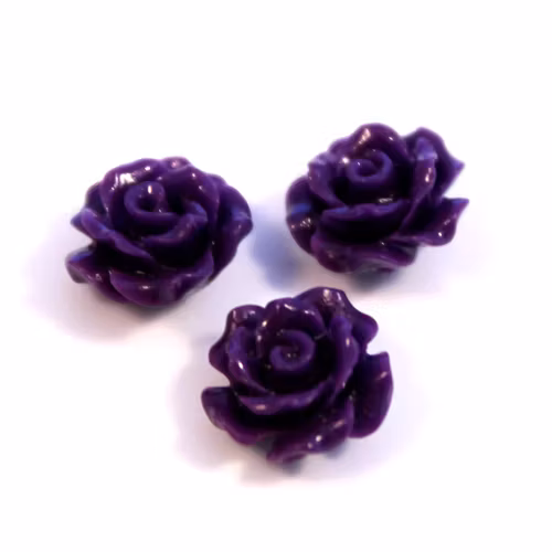 Mörklila Korall Syntet Rosor 8mm 3st
