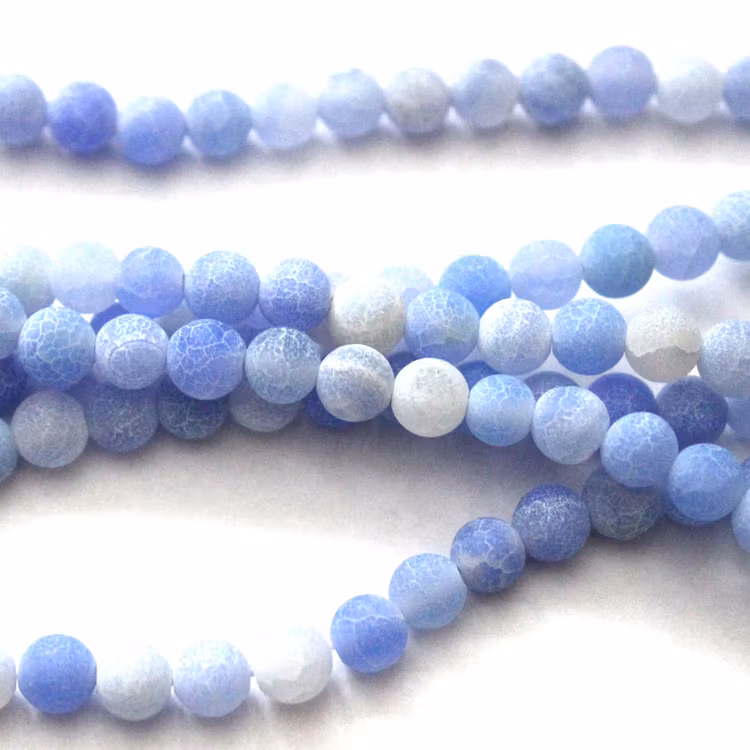 Safir Matte Krackelerad Agat 4mm 1sträng