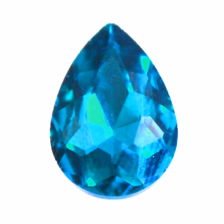 Aqua Kinesisk Strass Droppe 14x10mm 3st