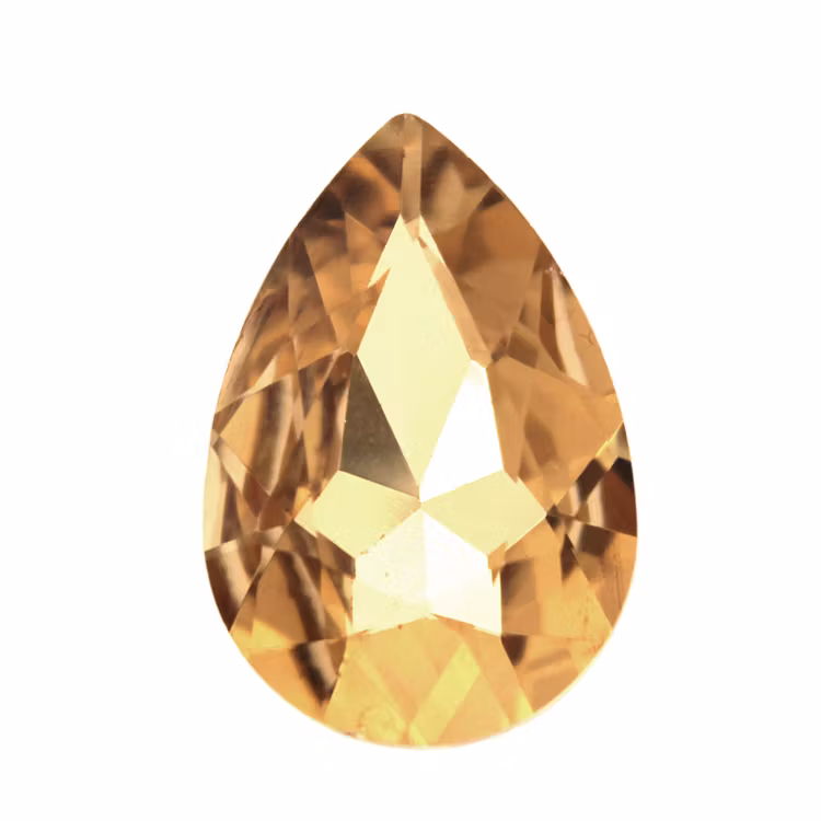 Light Topaz Kinesisk Strass Droppe 30x20mm 1st