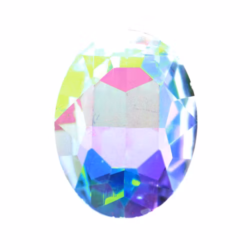 Crystal AB Kinesisk Strass Oval 14x10mm 3st