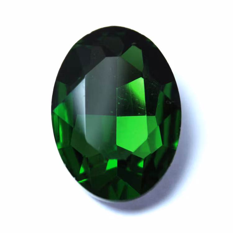 Dark Green Kinesisk Strass Oval 18x13mm 2st