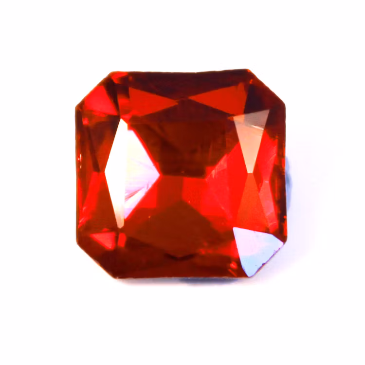 Ruby Kinesisk Strass Kvadrat 13x13mm 2st