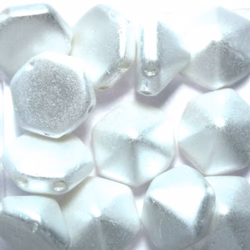 Alabaster Pastel White Pyramid Hex 12st