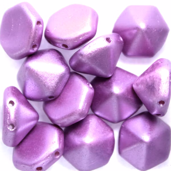 Alabaster Pastel Lila Pyramid Hex 12st
