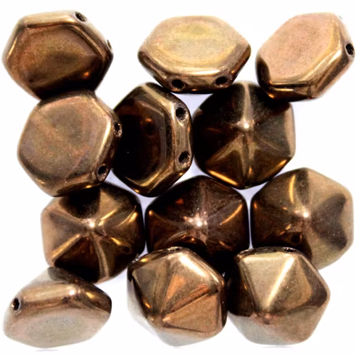 Jet Bronze Pyramid Hex 12st