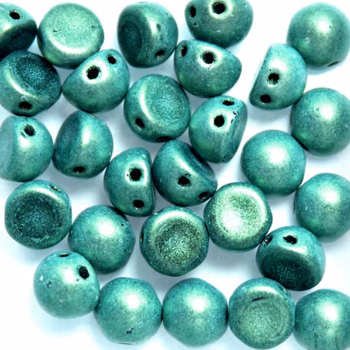 Metallic Suede Light Green CzechMates Cabochon 10g