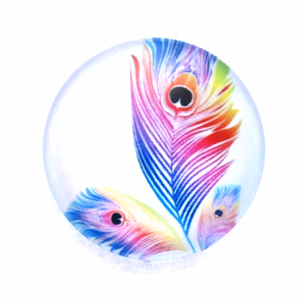 Fjädrar 1 Cabochon 25mm 1st