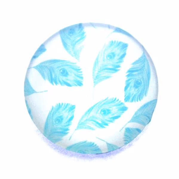 Fjädrar 9 Cabochon 25mm 1st