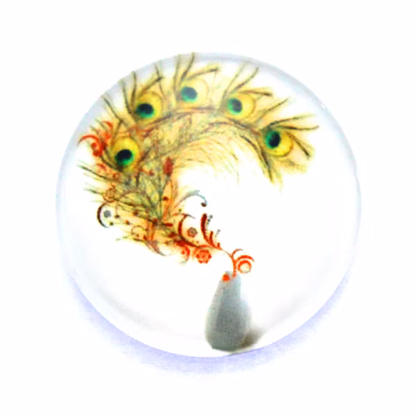 Fjädrar 22 Cabochon 25mm 1st