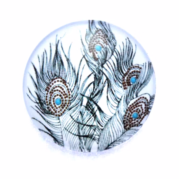 Fjädrar 28 Cabochon 25mm 1st