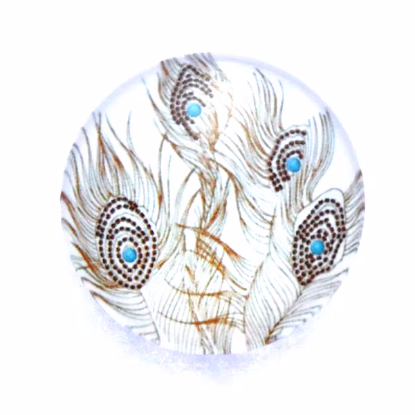 Fjädrar 30 Cabochon 25mm 1st