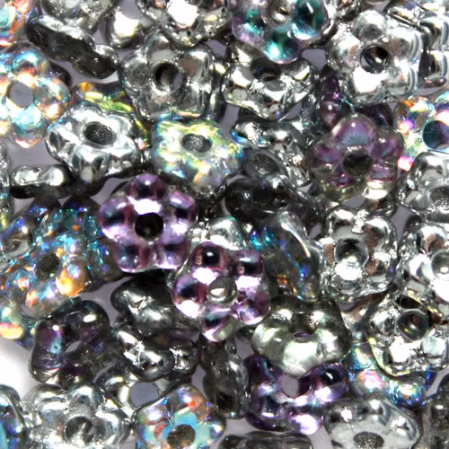 Crystal Silver Rainbow Flower Bead 5g