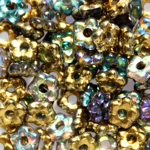 Crystal Golden Rainbow Flower Bead 5g