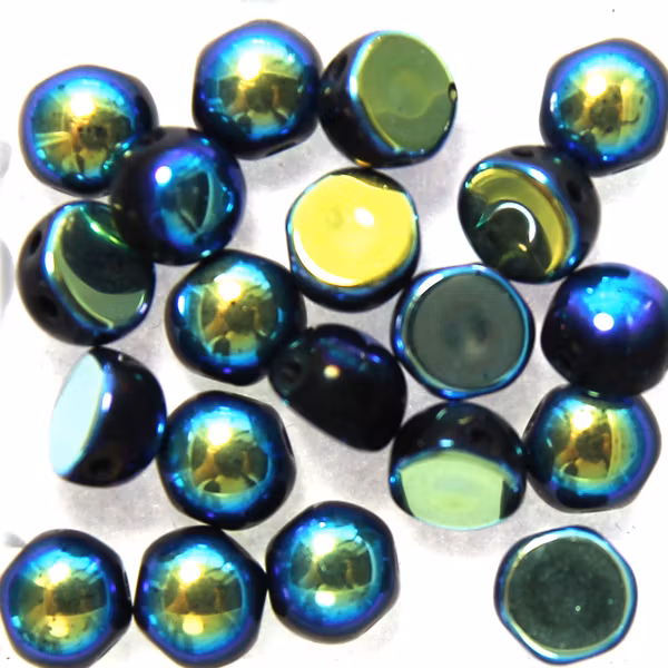 Jet Full AB 2-hole Cabochon 20st
