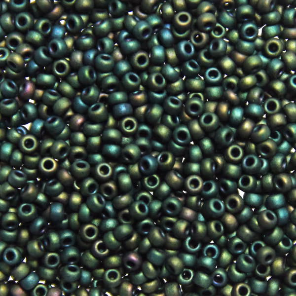 Matte Metallic Dark Green Iris 11-2066 Miyuki Seedbeads 11/0 10g