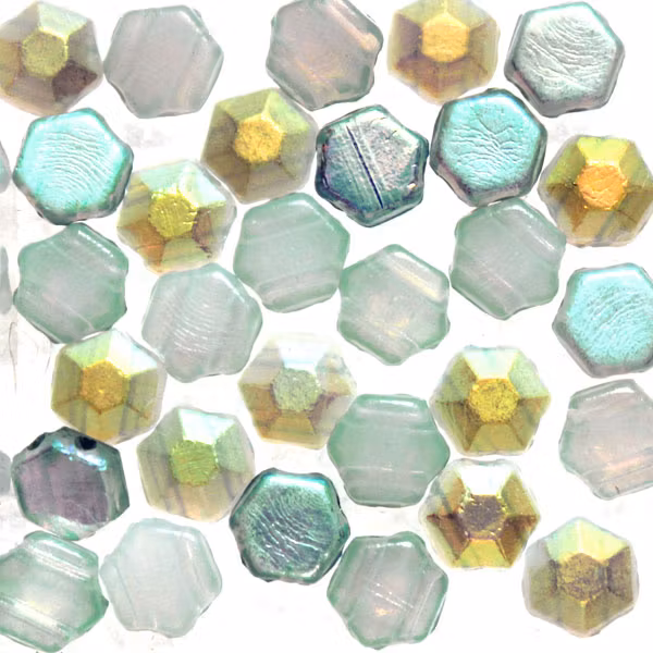 White Opal Blue Rainbow Honeycomb Jewel 30st