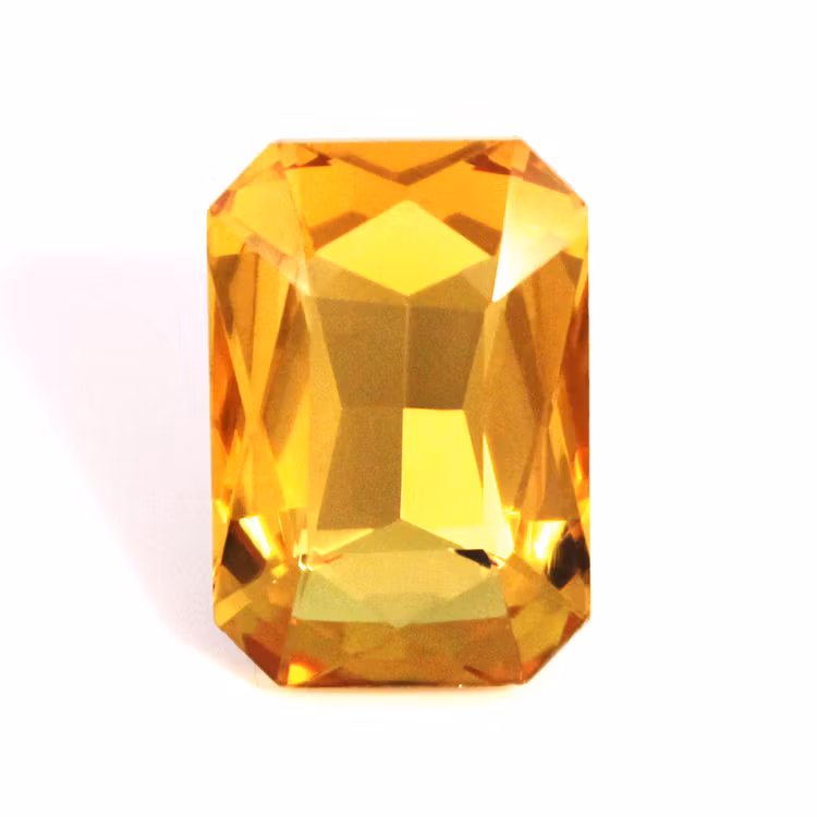 Yellow Kinesisk Strass Rektangel 27x18mm 1st