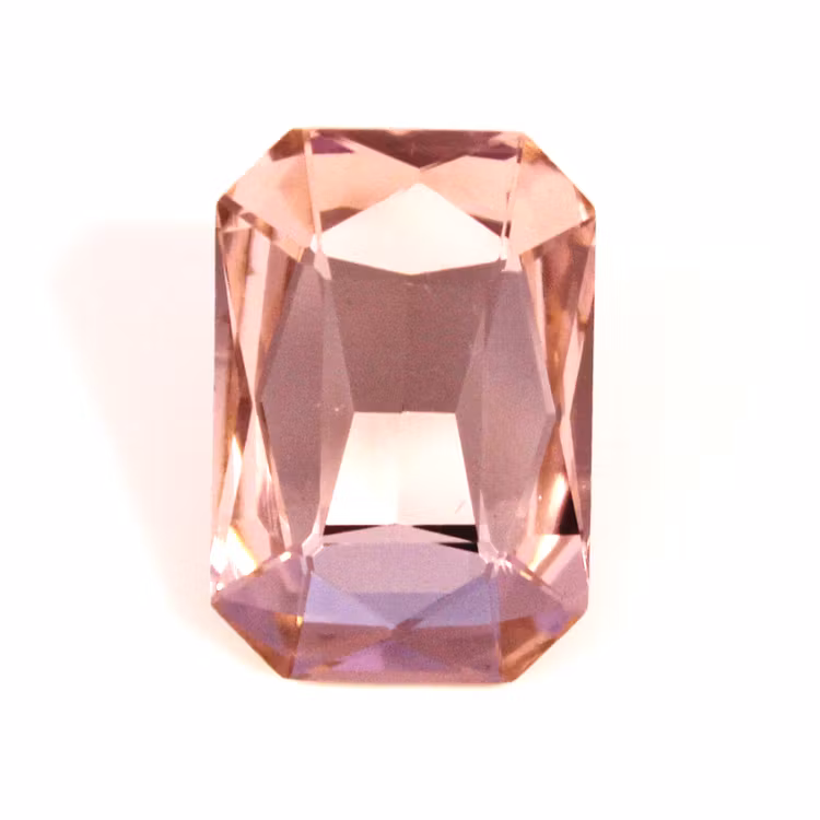 Pink Kinesisk Strass Rektangel 27x18mm 1st