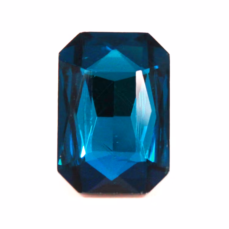 Teal Kinesisk Strass Rektangel 27x18mm 1st