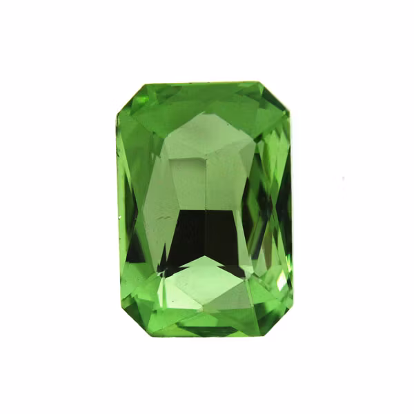 Light Green Kinesisk Strass Rektangel 27x18mm 1st