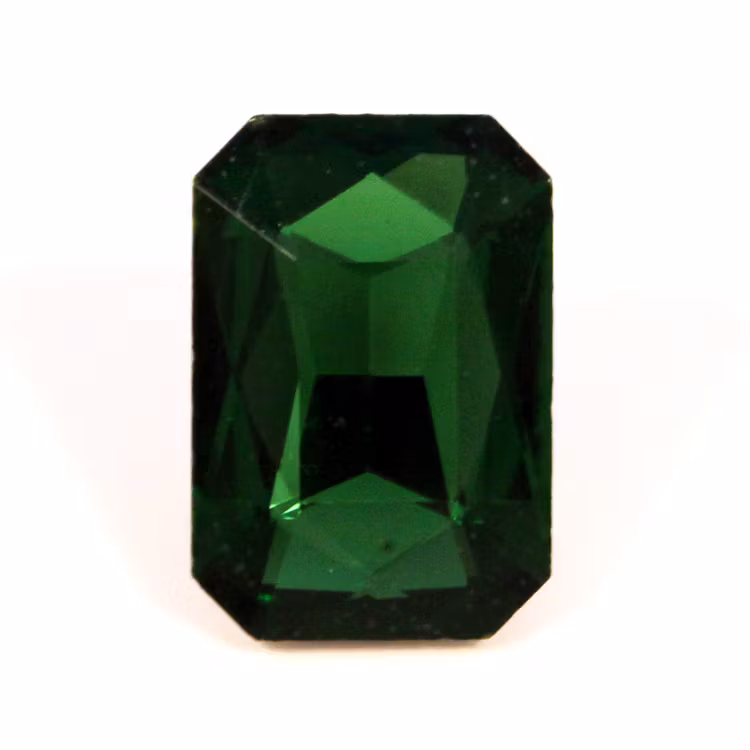 Dark Green Kinesisk Strass Rektangel 27x18mm 1st
