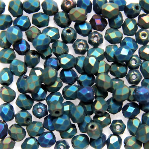 Matte Iris Green Fire Polish 4mm 100st