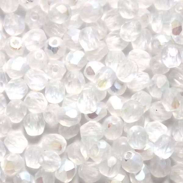 Crystal AB Matted Fire Polish 4mm 100st