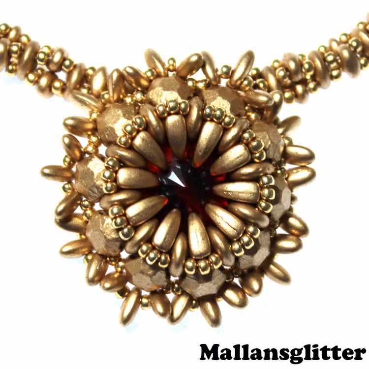 Q Necklace Kit Guld Rivoli Teal (EJ MÖNSTER ENDAST PÄRLOR)