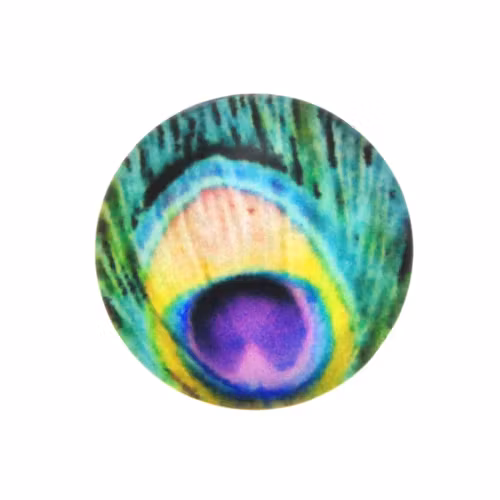 Påfågel 10 Cabochon 12mm 1st