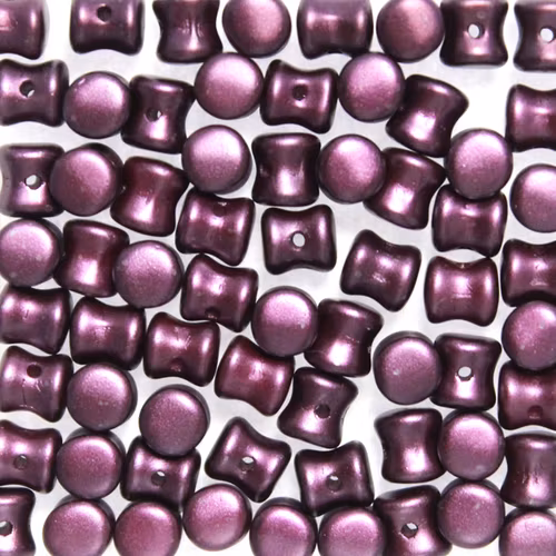 Alabaster Pastel Bordeaux Diabolo/Pellet Beads 10g