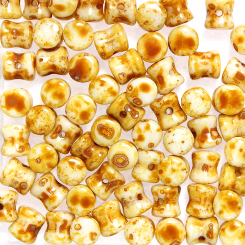 Alabaster Travertin Diabolo/Pellet Beads 10g