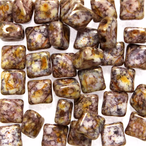 Alabaster Bronze Picasso Silky Beads 10g