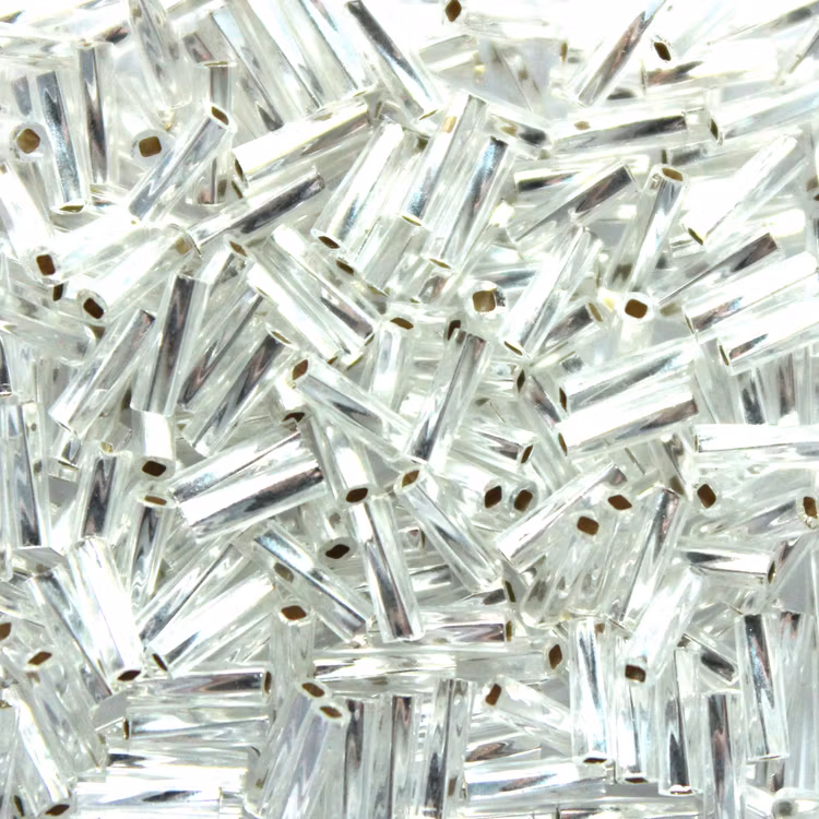 Silverlined Crystal TW206-0001 Miyuki Twisted Bugle Beads 6mm 10g