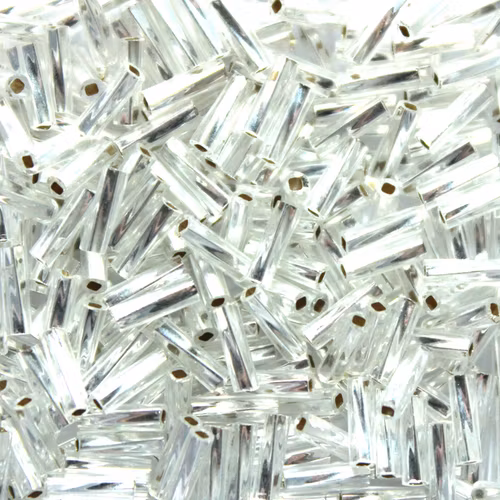 Silverlined Crystal TW206-0001 Miyuki Twisted Bugle Beads 6mm 10g