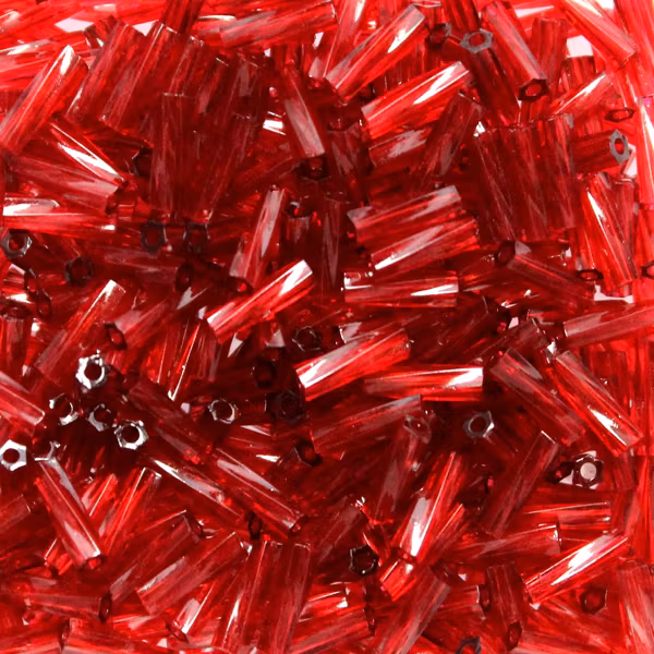 Dyed Transparent Cranberry TW206-1716 Miyuki Twisted Bugle Beads 6mm 10g