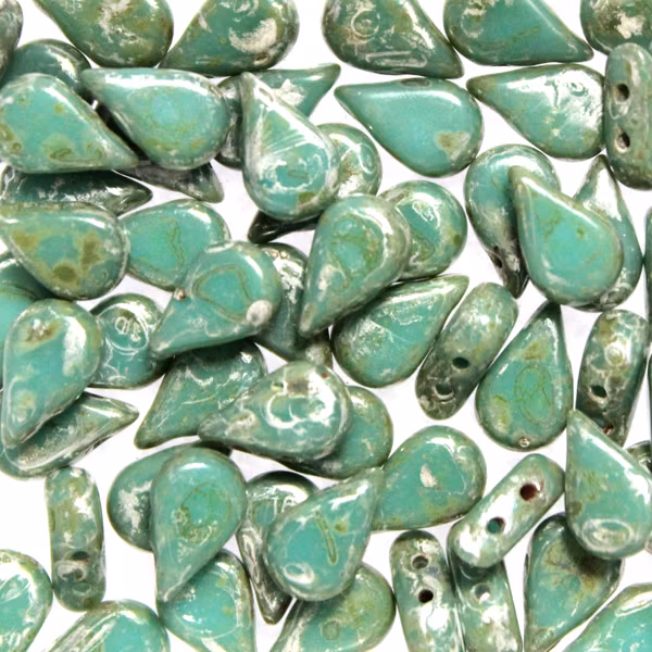 Opaque Green Turquoise Patina Silver Amos 5g