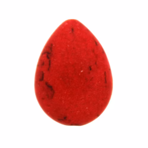 Röd Howlit Droppe Platt 24x18mm 1st