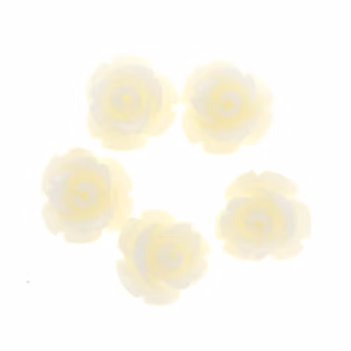 Vit Korall Syntet Rosor 8mm 5st