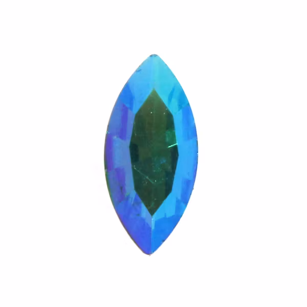 Dark Green AB Kinesisk Strass Navette 15x7mm 2st