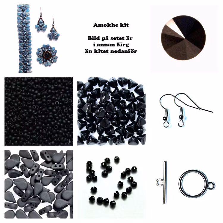 Amokhe Kit Svart (EJ MÖNSTER ENDAST PÄRLOR)