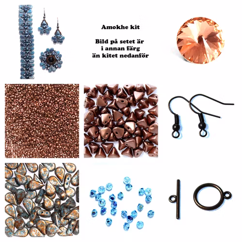 Amokhe Kit Turkos och Koppar (EJ MÖNSTER ENDAST PÄRLOR)