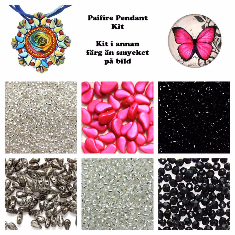 Paifire Pendant Kit Grå och Rosa (EJ MÖNSTER ENDAST PÄRLOR)