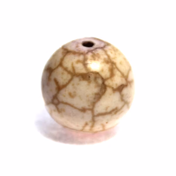 Syntetisk Turkos Rund Vit 16mm 1st