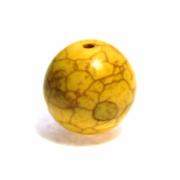 Syntetisk Turkos Rund Gul 16mm 1st
