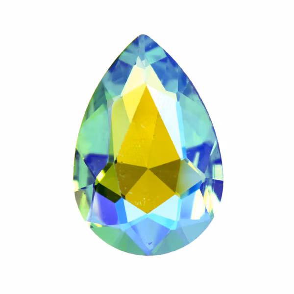 Light Green AB Kinesisk Strass Droppe 30x20mm 1st