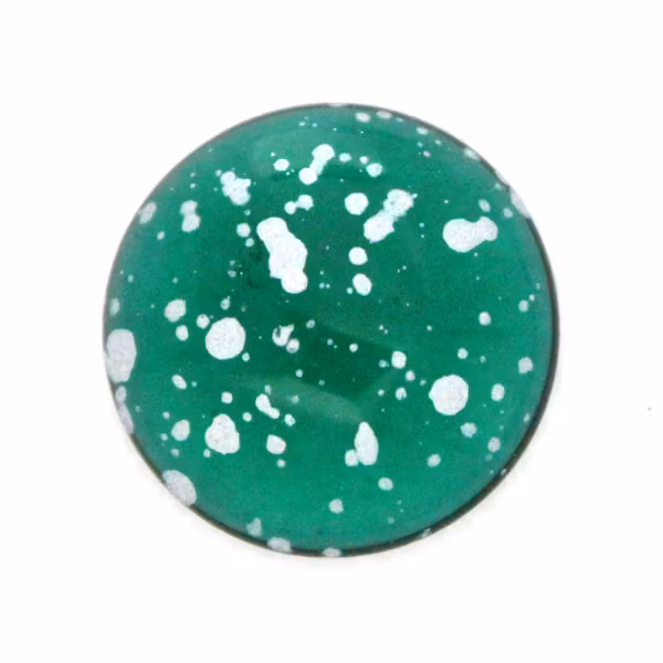Emerald Silver Splash Cabochon Par Puca 18mm 1st